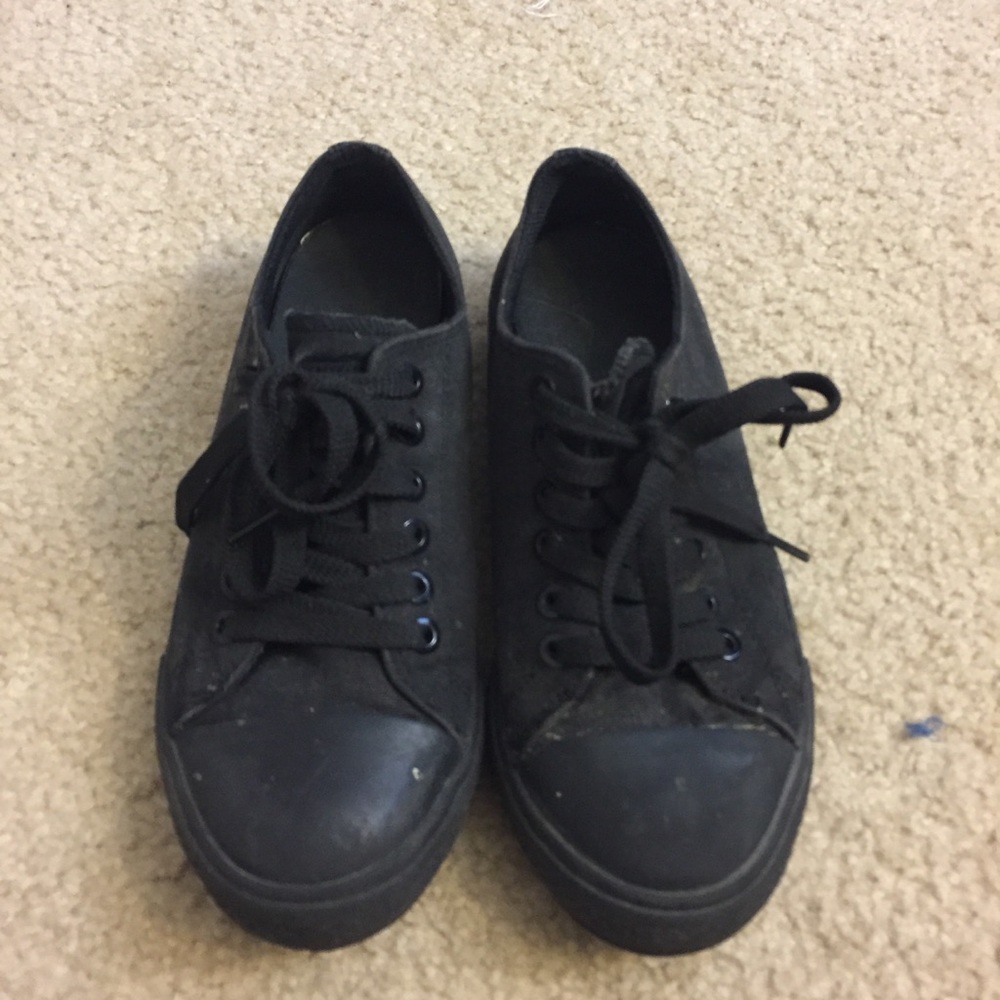 Non slip Black Canvas Shoes For Crews